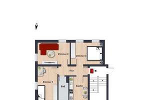 Zimmer 14,25 m² innerhalb einer 3er-WG // 1.OG links – Immermannhof 1, 38440 Stadtmitte (Ortsteil), Wolfsburg – Vorschaubild 9