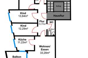 Hochwertige 4-Zimmer Stadtwohnung mit großem Balkon / Nähe ZEISS Hightech-Standort in Jena – Kochstraße 1, 7745 Jena-Süd, Jena – Vorschaubild 14