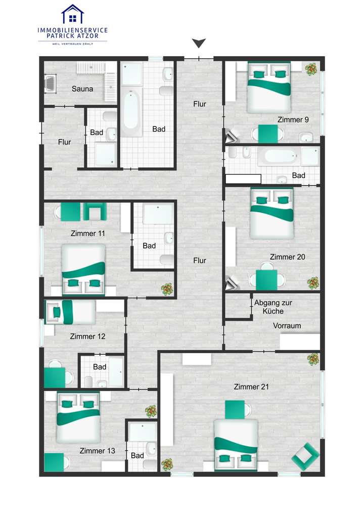 Räume über Gaststätte