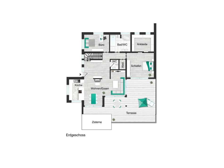 Erdgeschoss - Wohnhaus - gesch