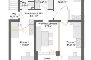 Moderne und voll möblierte 4- Zimmer Wohnung in Erlangen - WG geeignet. – Schwedlerstraße 39, 91058 Bierlach, Erlangen – Vorschaubild 6