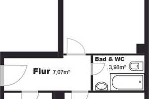 2-Raum-Wohnung mit zwei Balkonen und EBK. Möbelablöse möglich  – Bleichstraße 37, 75173 Pforzheim – Vorschaubild 5