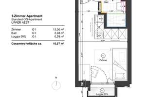 Möbliertes Neubau-Apartment (1. OG) mit Balkon für Studenten & Azubis - direkt an der Uni Augsburg! – Haunstetter Straße 232, 86179 Haunstetten-Nord, Augsburg – Vorschaubild 13