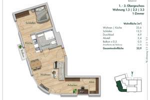 Lichtdurchflutete 1,5-Zimmer Neubauwohnung mit Balkon am Grafenberger Wald – Rather Broich 154, 40470 Rath, Düsseldorf – Vorschaubild 9