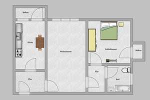 2 Zimmer - Wohnung mit Balkon in Düsseldorf- Unterbach zu vermieten. – Gerresheimer Landstraße 125, 40627 Unterbach, Düsseldorf – Vorschaubild 8