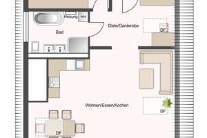 Neubau-Erstbezug Top DG-Wohnung mit gr. Wohnbereich, Balkon in Süd-West,  Design-Bad & Aufzug – Brechtenerstraße 255, 44339 Brechten, Dortmund – Vorschaubild 2