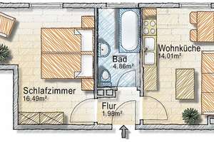 1-ZIMMER-WOHNUNG IN HANNOVER-SÜDSTADT – Die vollständige Adresse der Immobilie erhältst du vom Anbieter., 30171 Südstadt, Hannover – Vorschaubild 9