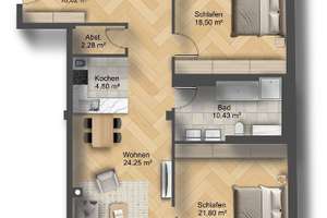 Moderne exklusive 3-Zimmer-Wohnung mit 2 Balkonen – Die vollständige Adresse der Immobilie erhältst du vom Anbieter., 86157 Pfersee-Süd, Augsburg – Vorschaubild 17