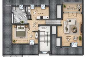 2-Raum Maisonette Wohnung mit Einbauküche