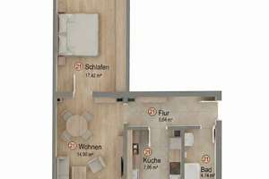 2-Zimmer-Wohnung in ruhiger Lage mit Kellerabteil – Die vollständige Adresse der Immobilie erhältst du vom Anbieter., 1237 Prohlis-Nord, Dresden – Vorschaubild 6