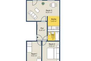 3-Raum-Wohnung mit gr. Balkon, Aufzug und frisch saniert – Semmelweisstr. 3, 4103 Zentrum-Südost, Leipzig – Vorschaubild 8
