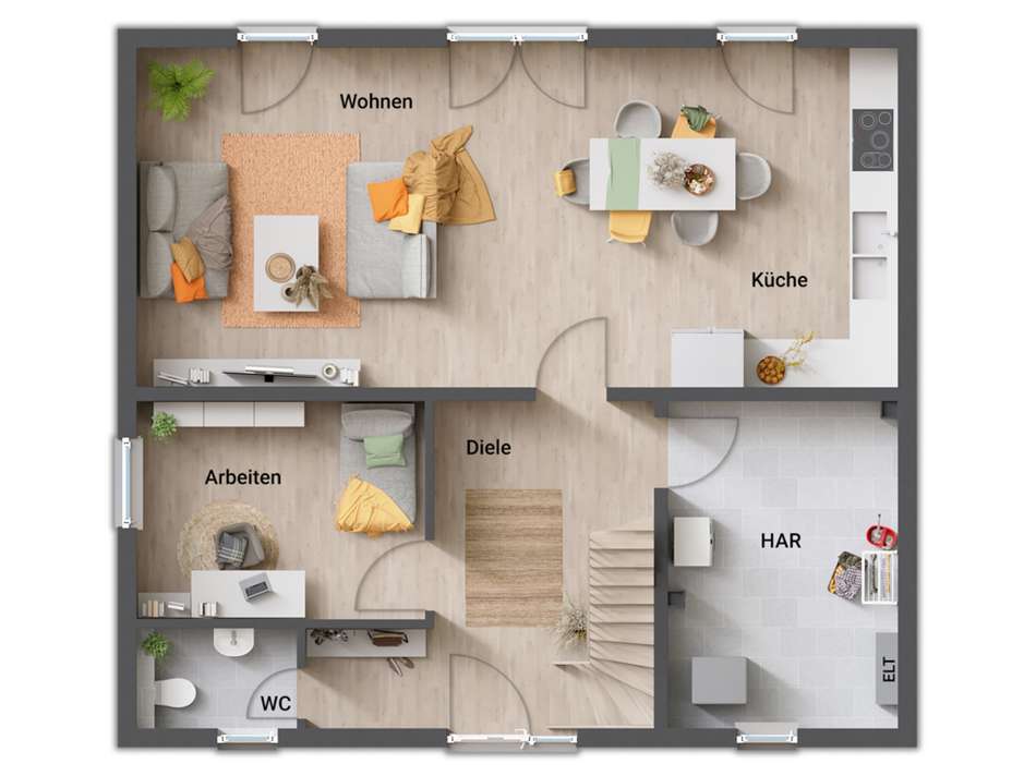 Beispiel EG mit kleinem Homeof