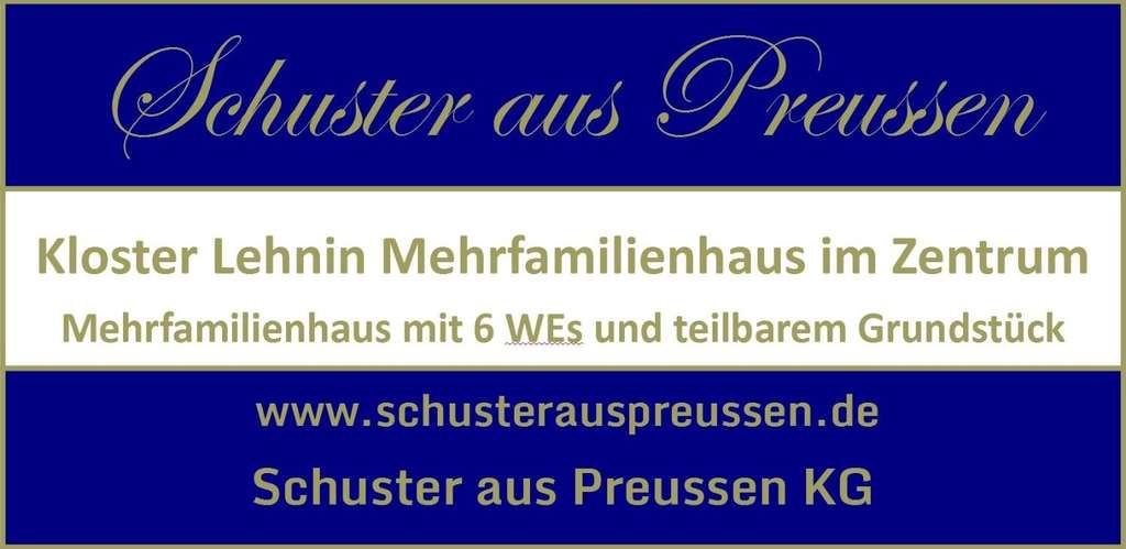 Immobilie in Kloster Lehnin - Schuster aus Preussen - Mehrfamilienhaus 6 WEs - Anlage und Investobekt in Kloster Lehnin - teilbar - Bild 0