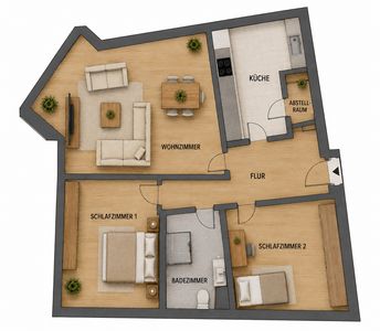 Frisch renovierte 3-Zimmer-Wohnung in zentraler Innenstadtlage von Ahaus