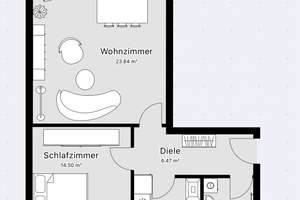 Frisch saniert & campusnah: Helle 2,5-Zimmer-Wohnung mit 2 Balkonen, neuer Einbauküche & Garage – Die vollständige Adresse der Immobilie erhältst du vom Anbieter., 74076 Heilbronn, Heilbronn – Vorschaubild 2