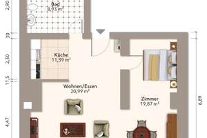 Modernisierte 1,5-Zimmer-Wohnung mit Terrassen-Nutzung – sofort bezugsbereit in Baden-Baden – Die vollständige Adresse der Immobilie erhältst du vom Anbieter., 76530 Innenstadt, Baden-Baden – Vorschaubild 13