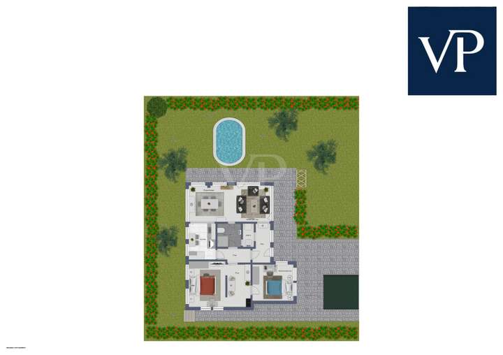 Grundriss hinterer bebauter Be