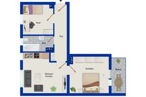 Vermietete 3-Zimmer-Wohnung in Augsburg-Lechhausen – Die vollständige Adresse der Immobilie erhältst du vom Anbieter., 86167 Lechhausen-West, Augsburg – Vorschaubild 10