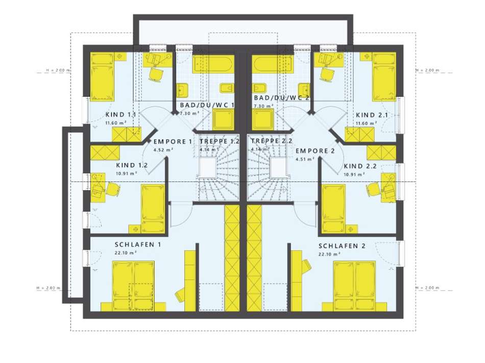 Cleveres Doppelhaus-Konzept