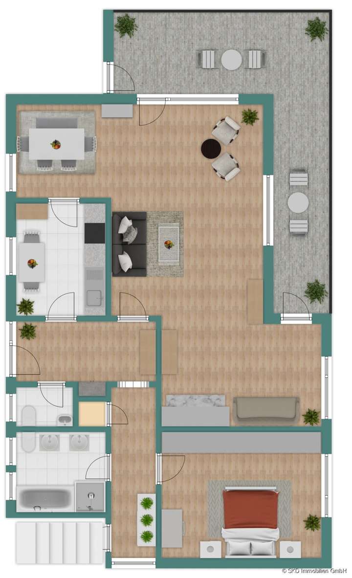 Grundriss-Skizze Erdgeschoss