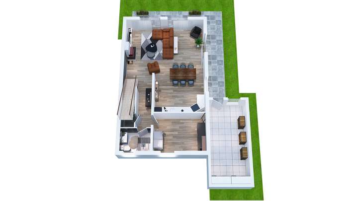 Grundriss Souterrain in 3D