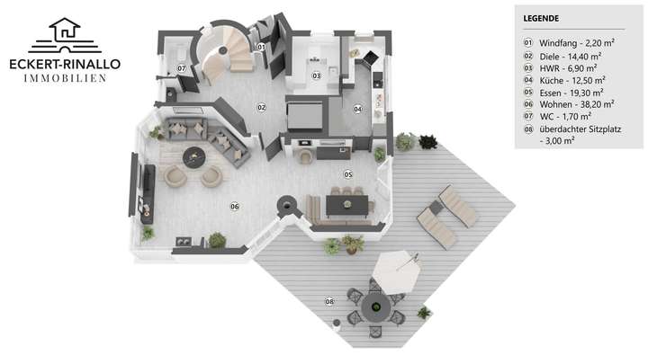 Lichtdurchfluteter Wohn- un...