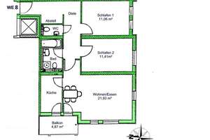 3-Zimmer-Wohnung mit Balkon - frei stehend – Reisewitzer Straße 71, 1159 Löbtau-Süd, Dresden – Vorschaubild 2