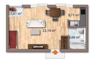 Kapitalanlage - 1-Raumwohnung mit kleinem Balkon ** EBK ** Aufzug ** TG – Die vollständige Adresse der Immobilie erhältst du vom Anbieter., 4179 Leutzsch, Leipzig – Vorschaubild 2