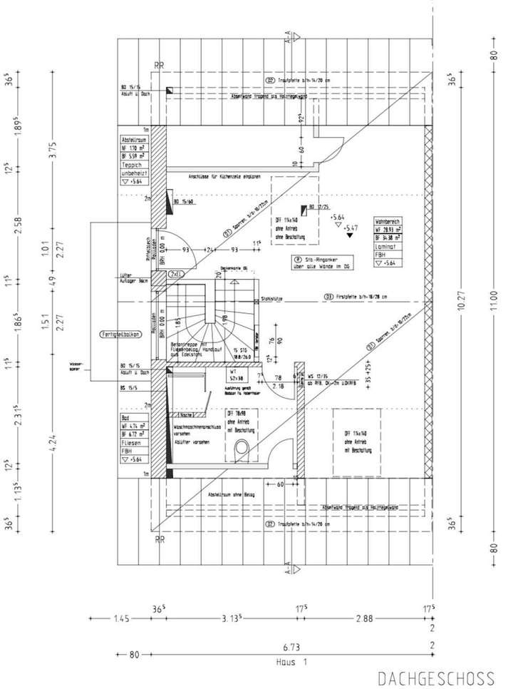 Grundriss Dachstudio