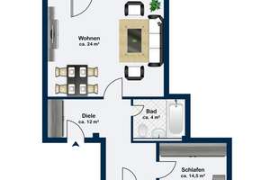 Attraktive 2-Zimmer-Wohnung mit Süd-/Westbalkon & Tiefgaragenstellplatz in Hamburg-Lokstedt – Die vollständige Adresse der Immobilie erhältst du vom Anbieter., 22453 Niendorf, Hamburg – Vorschaubild 10