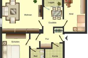 Gut geschnittene 3-Zimmerwohnung in Hamm-Heessen! – Anemonenweg 4, 59073 Heessen, Hamm – Vorschaubild 2