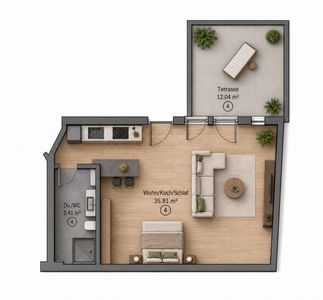 Selbstbezug oder Kapitalanlage: Erdgeschosswohnung mit Terrasse