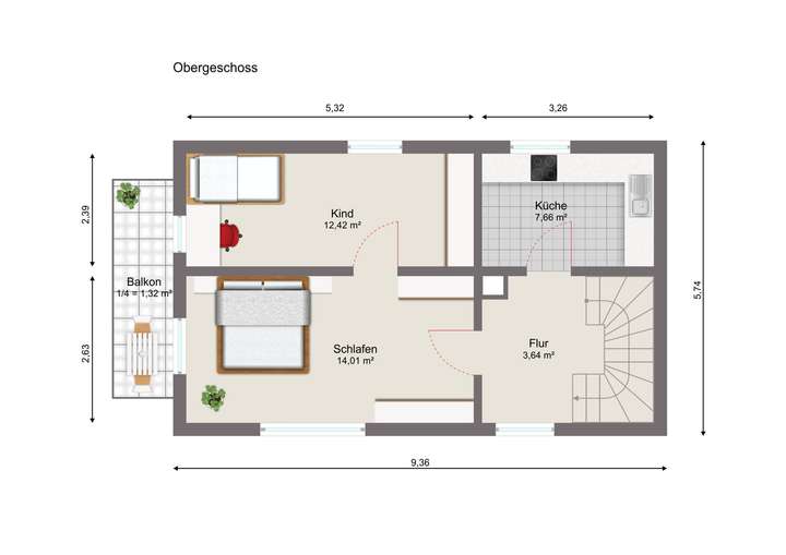 Grundriss Obergeschoss