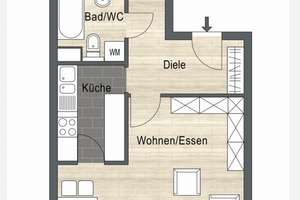 Helle, renovierte 2-Zimmer-Wohnung mit neuem Parkett, Balkon & TG-Stellplatz  – Die vollständige Adresse der Immobilie erhältst du vom Anbieter., 74074 Heilbronn, Heilbronn – Vorschaubild 11