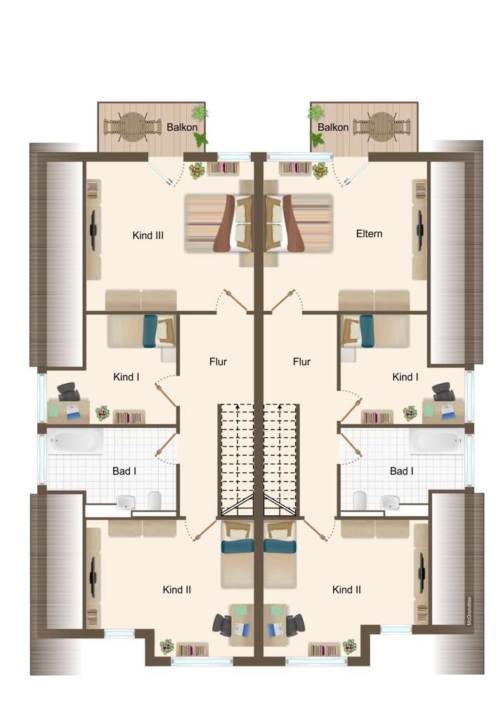 Dachgeschoss Grundriss aus der