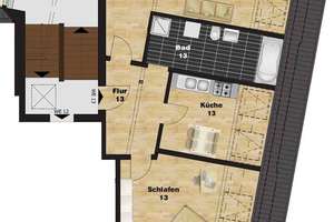 Viel Platz im Dachgeschoss! + Loggia + Parkett + Wanne & Dusche + Fußbodenheizung + PKW-Stellplatz – 4155 Gohlis-Süd, Leipzig – Vorschaubild 6
