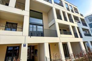 Stylische 1.5 Zimmer Neubauwohnung, große Loggia, teilmöbliert – Leinweberweg 36, 81249 Lochhausen, München – Vorschaubild 1