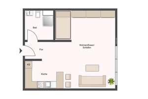 Frei: Geräumiges 1-Zimmer-Apartment (möbliert) mit Tiefgaragenstellplatz – Die vollständige Adresse der Immobilie erhältst du vom Anbieter., 22391 Wellingsbüttel, Hamburg – Vorschaubild 16
