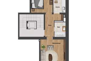 Provisionsfrei - Zentral. Charmant. Pempelfort. 55,88m² 2 Zimmer Küche Bad Balkon 4.OG – Franklinstraße 52, 40479 Pempelfort, Düsseldorf – Vorschaubild 1