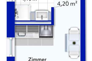 Sofort bezugsfreie und moderne 1-Zimmer-Wohnung mit Terrasse und Stellplatz in Erlangen-Bruck – Die vollständige Adresse der Immobilie erhältst du vom Anbieter., 91058 Schönfeld, Erlangen – Vorschaubild 4