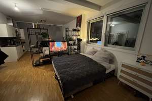Teilmöblierte zentrale 1-Zimmer Penthouse-Wohnung mit Dachterasse am Zollhafen zur Untermiete – Die vollständige Adresse der Immobilie erhältst du vom Anbieter., 55118 Neustadt, Mainz – Vorschaubild 1