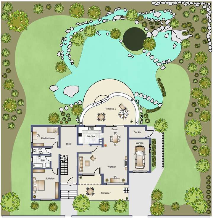 Erdgeschoss mit Garten