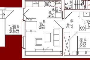 !! Französische Gärten !! Kleine 2-Raumwohnung mit Balkon und Gartenanteil !! WE ist vermietet !! – Cröberner Straße 10, 4279 Dölitz-Dösen, Leipzig – Vorschaubild 6