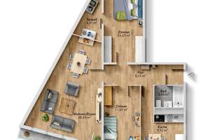 Wollen Sie hoch hinaus? Großzügige 3-Raum-Wohnung mit Ausblick – Johann-Richter-Straße 1, 9122 Morgenleite, Chemnitz – Vorschaubild 14