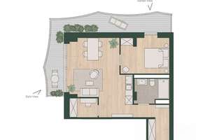 Stilvolle 2-Zimmer-Neubauwohnung am Baakenhafen mit Premium-Ausstattung und nachhaltigem Wohnkonzept – Lucy-Borchard-Straße 10-20, 20457 Hamburg-Altstadt, Hamburg – Vorschaubild 2