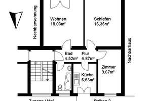 Wohnen im Zentrum - 2 Balkone – Westliche Karl-Friedrich-Straße 156, 75172 Weststadt, Pforzheim – Vorschaubild 5