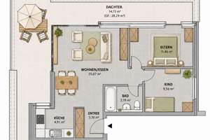 RESERVIERT: Sonnenverwöhnte 3 Zimmer Dachterrassenwohnung in Opladen mit Tiefgaragenstellplatz – Die vollständige Adresse der Immobilie erhältst du vom Anbieter., 51379 Opladen, Leverkusen – Vorschaubild 32