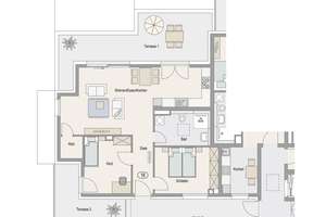 Neubau in KA-Durlach (Aue):  3- Zi.-Penthousewohnung mit 2 Dachterrassen – 76227 Durlach, Karlsruhe – Vorschaubild 5