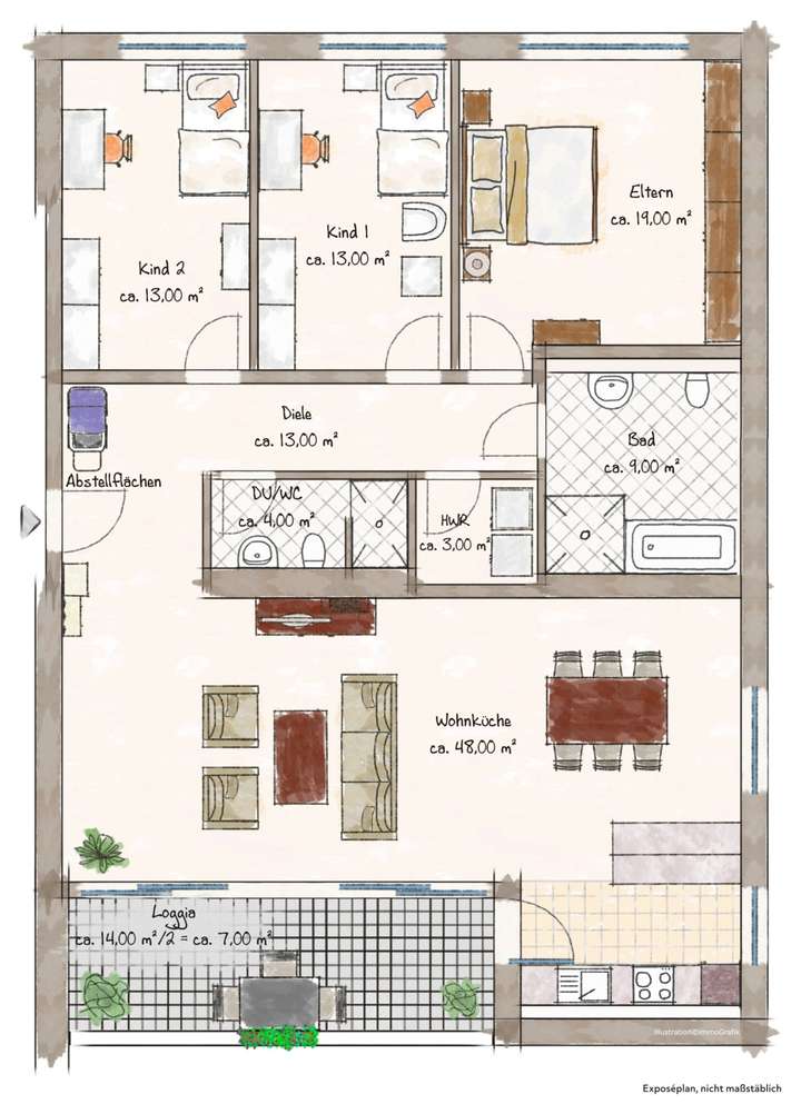 Grundriss Erdgeschoss Mitte