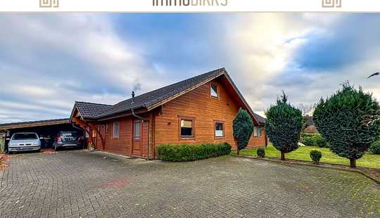 Bild von Südbrookmerland:
Großzügiges Holzhaus mit unverbaubarem Feldblick, Teichanlage & offenem Wohnbereic